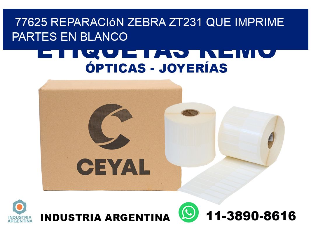 77625 reparación zebra zt231 que imprime partes en blanco