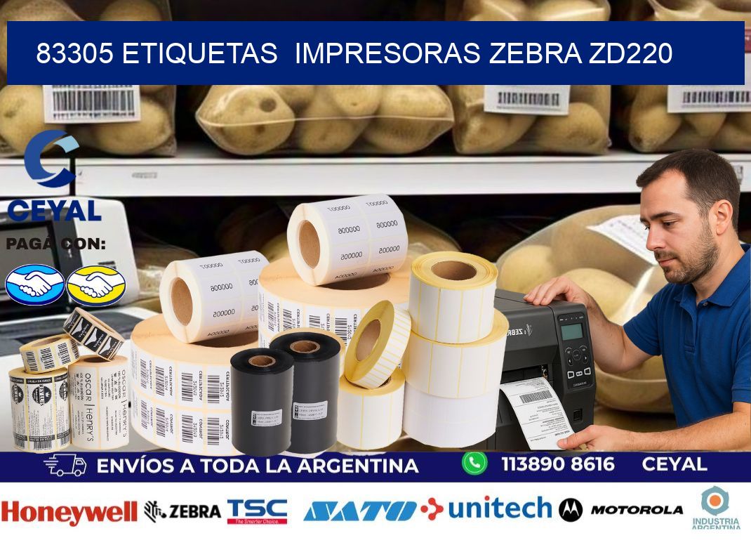 83305 etiquetas  impresoras zebra zd220
