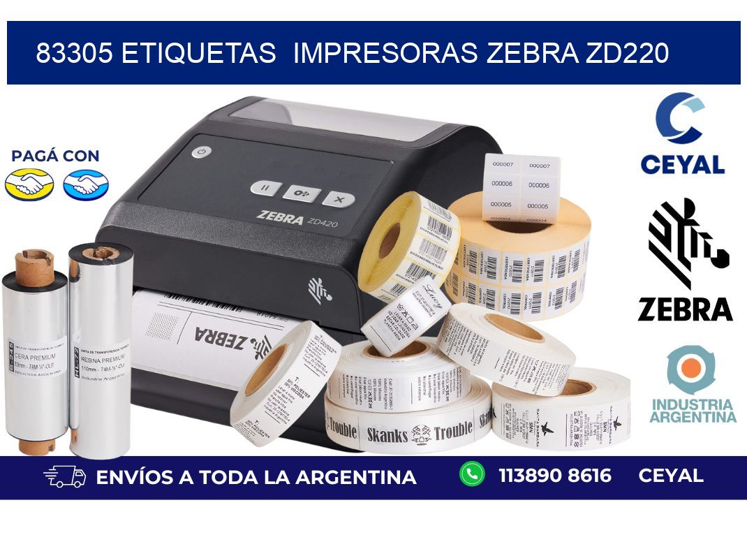 83305 etiquetas  impresoras zebra zd220