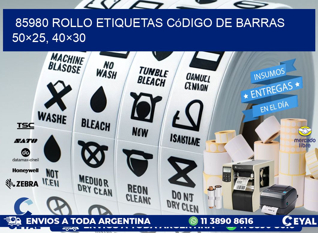 85980 rollo etiquetas código de barras 50×25, 40×30