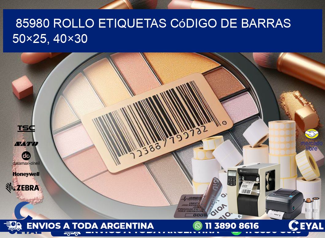 85980 rollo etiquetas código de barras 50×25, 40×30