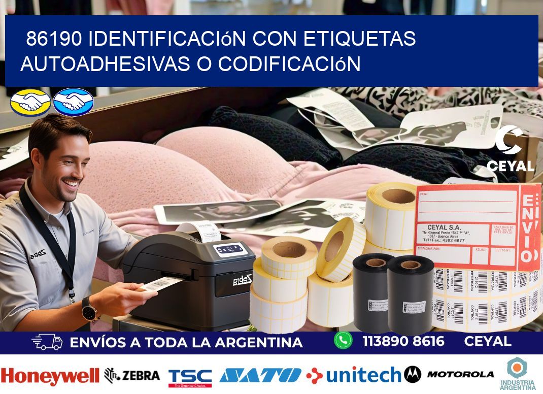 86190 identificación con etiquetas autoadhesivas o codificación