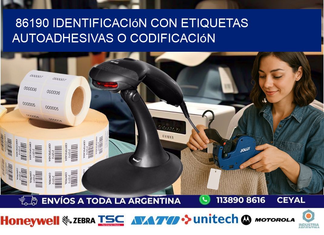 86190 identificación con etiquetas autoadhesivas o codificación