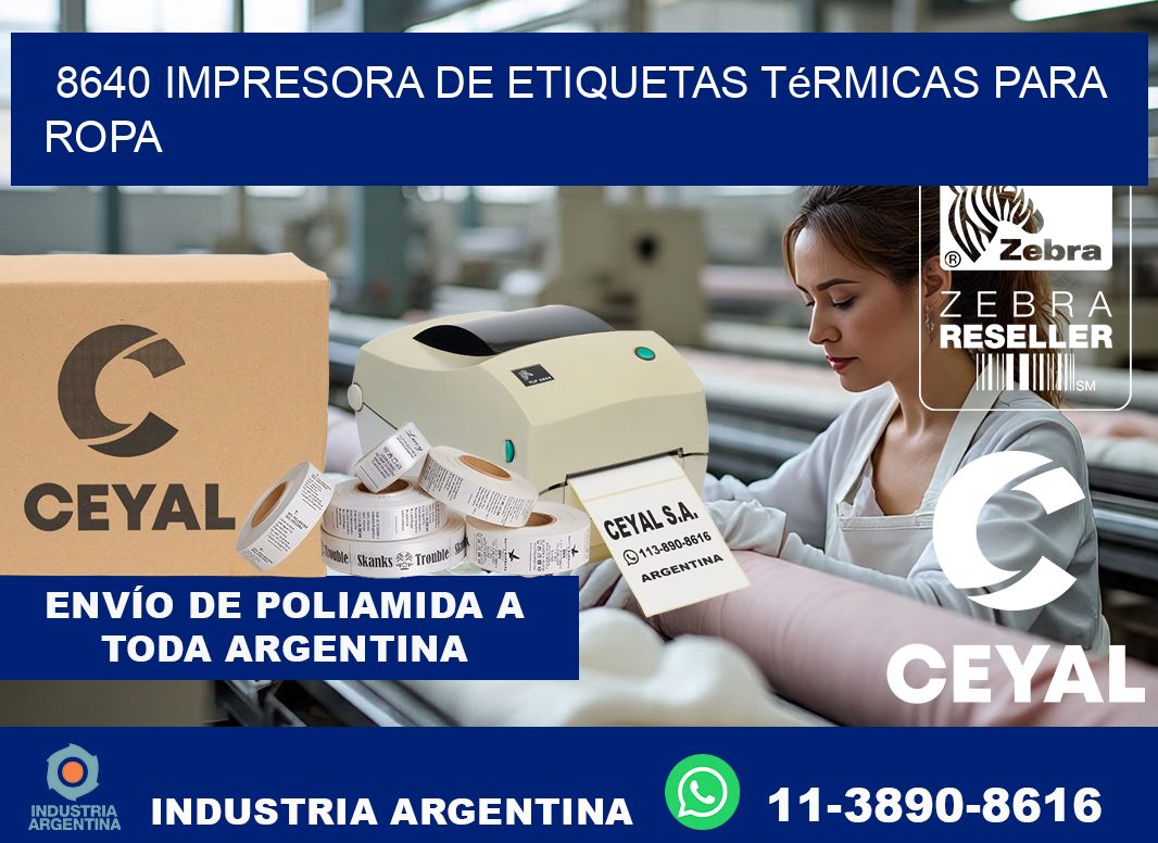 8640 impresora de etiquetas térmicas para ropa