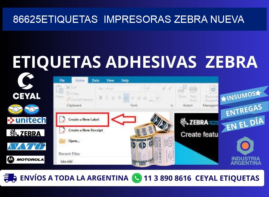 86625etiquetas  impresoras zebra nueva