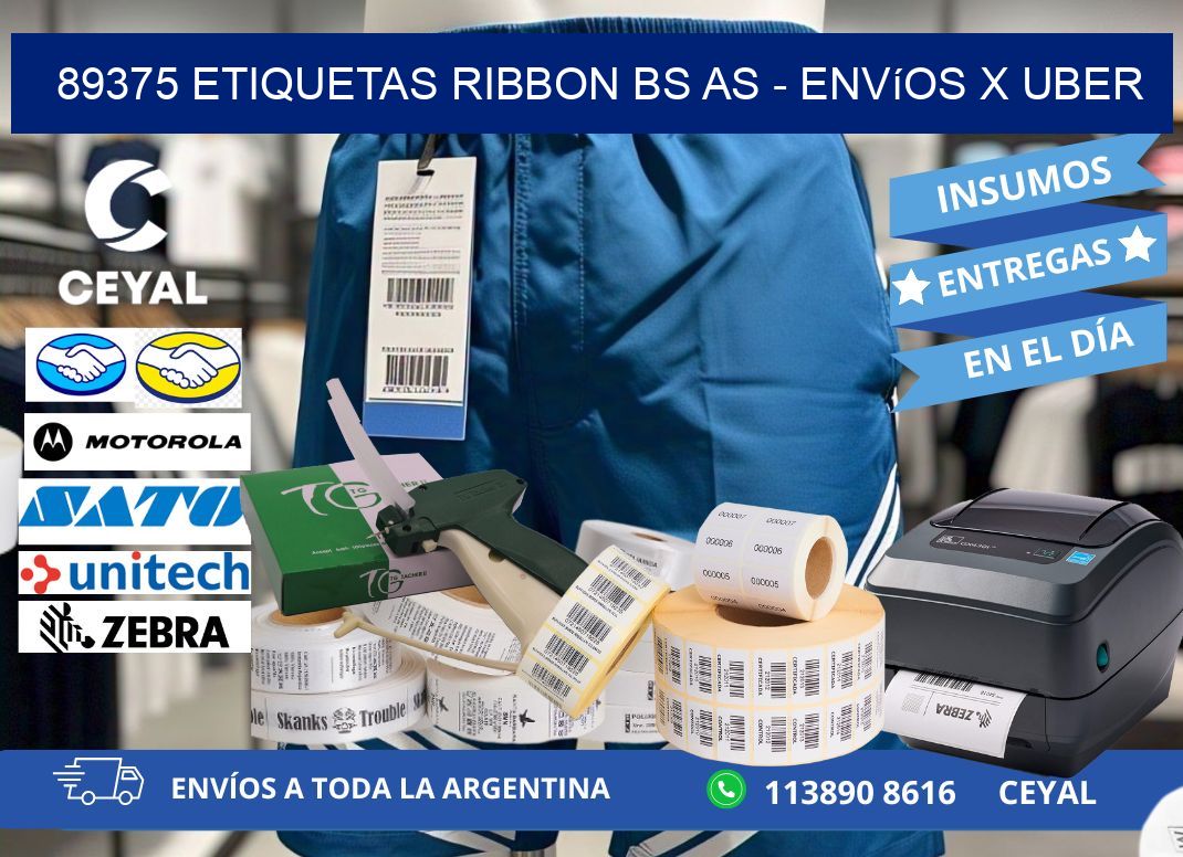 89375 etiquetas ribbon bs as - envíos x uber