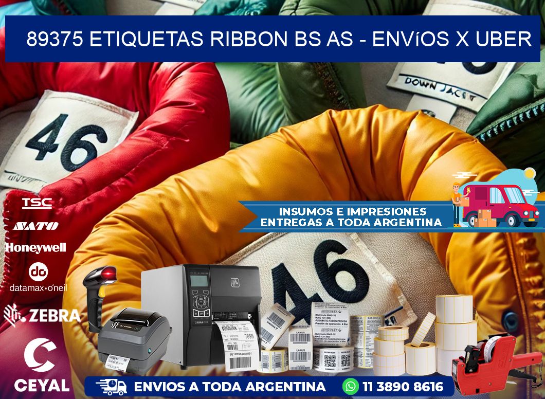 89375 etiquetas ribbon bs as - envíos x uber