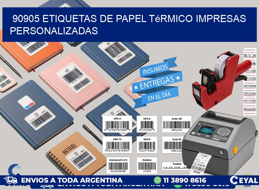 90905 Etiquetas de papel térmico impresas personalizadas