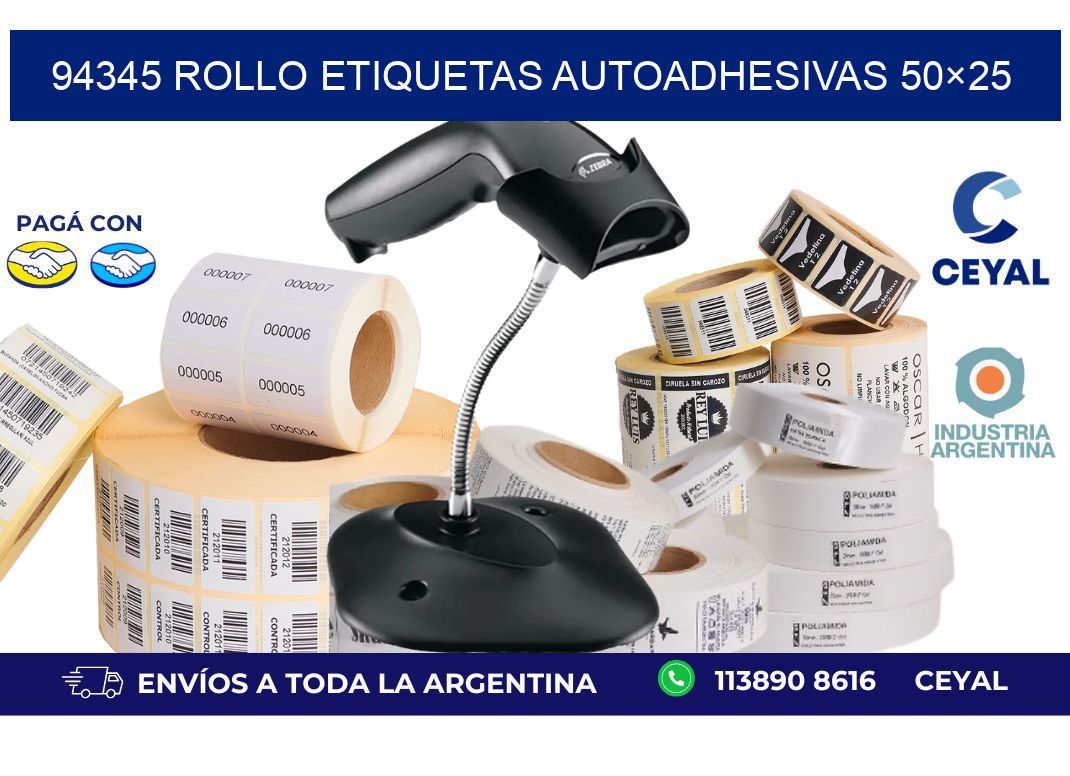 94345 Rollo Etiquetas autoadhesivas 50×25