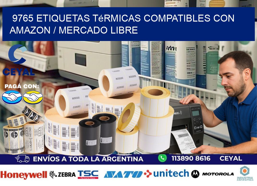 9765 etiquetas térmicas compatibles con Amazon / Mercado Libre
