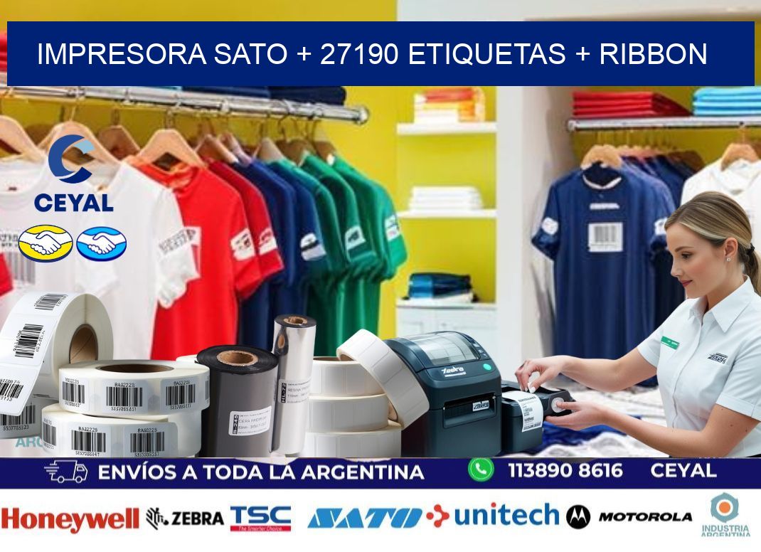 impresora SATO + 27190 etiquetas + ribbon