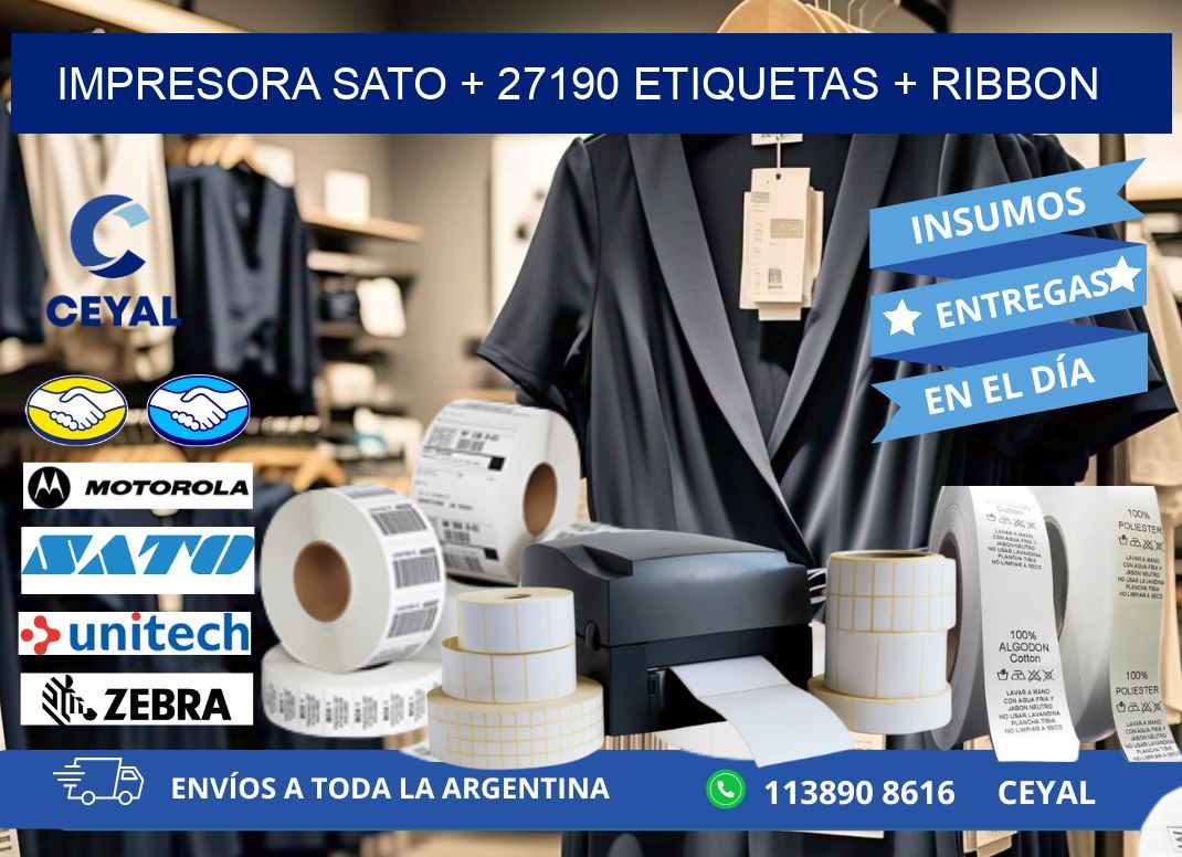 impresora SATO + 27190 etiquetas + ribbon