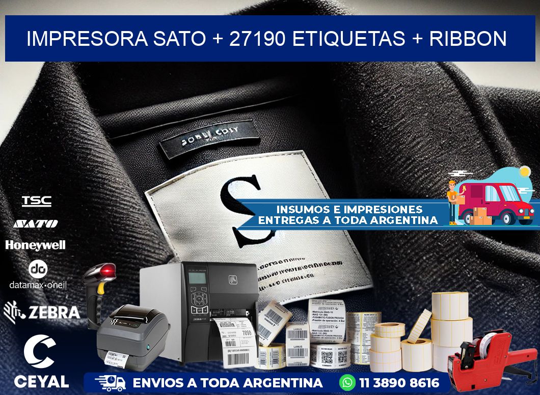 impresora SATO + 27190 etiquetas + ribbon
