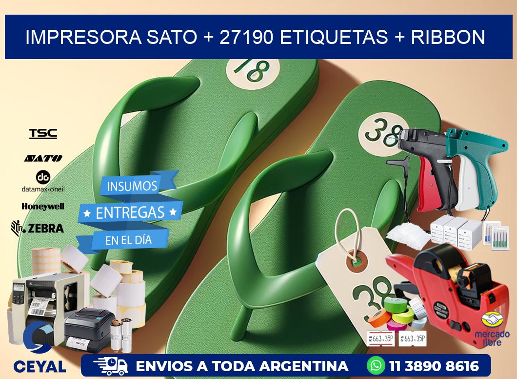 impresora SATO + 27190 etiquetas + ribbon