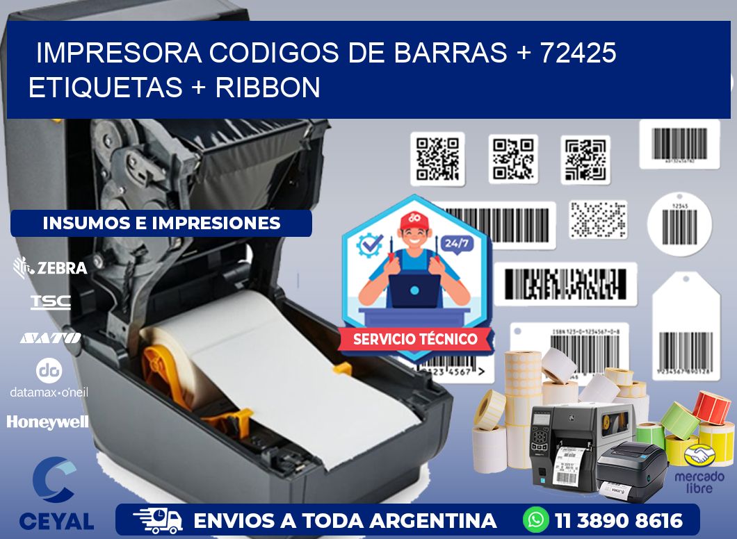 impresora codigos de barras + 72425 etiquetas + ribbon