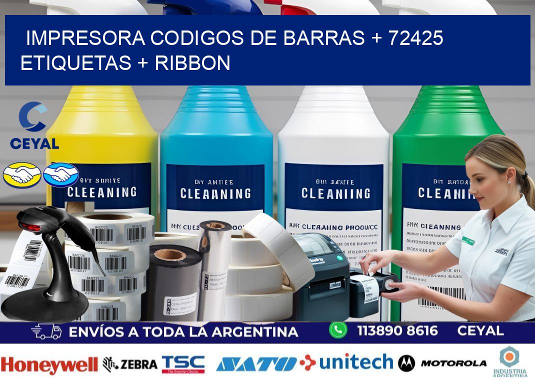 impresora codigos de barras + 72425 etiquetas + ribbon