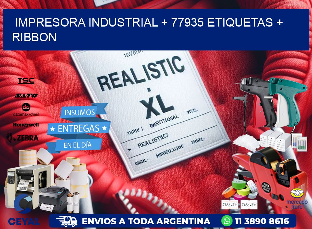 impresora industrial + 77935 etiquetas + ribbon