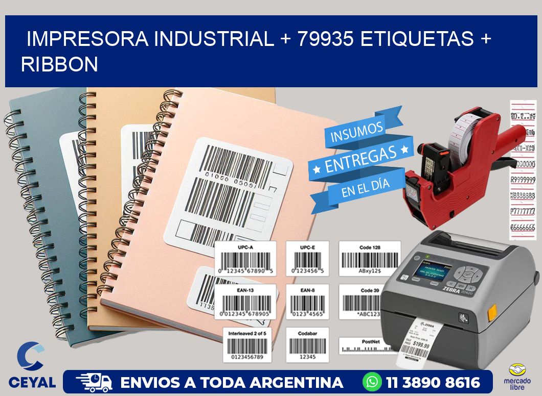impresora industrial + 79935 etiquetas + ribbon