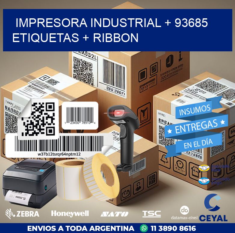 impresora industrial + 93685 etiquetas + ribbon