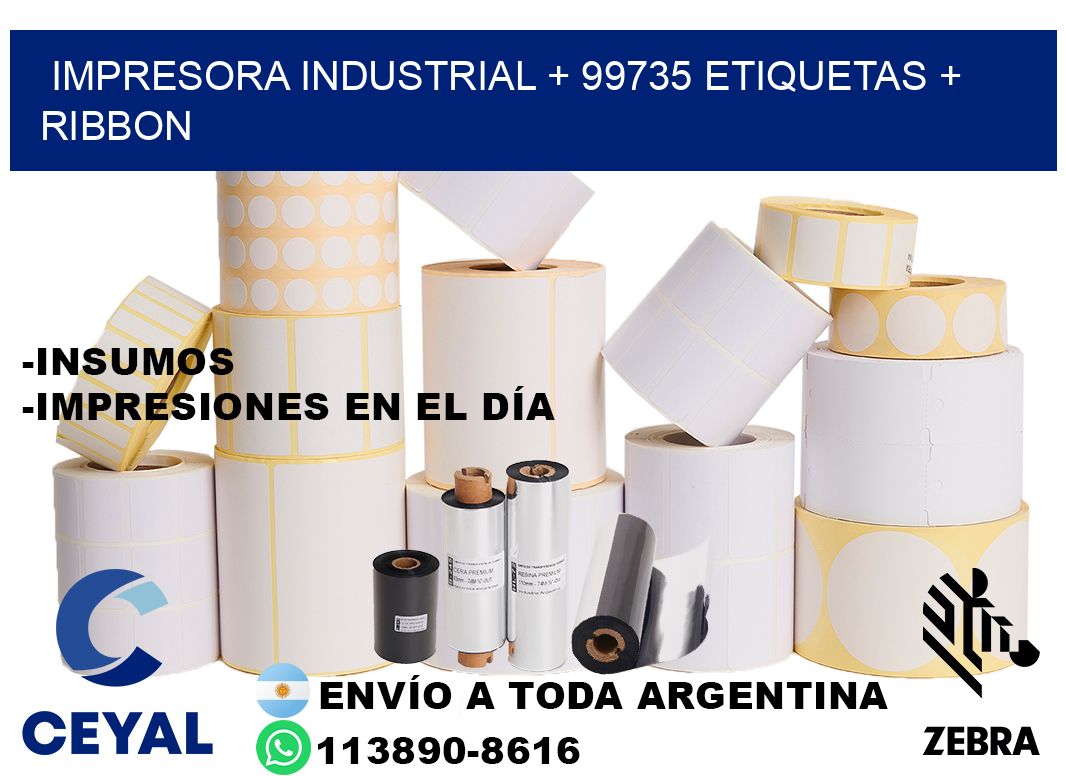 impresora industrial + 99735 etiquetas + ribbon