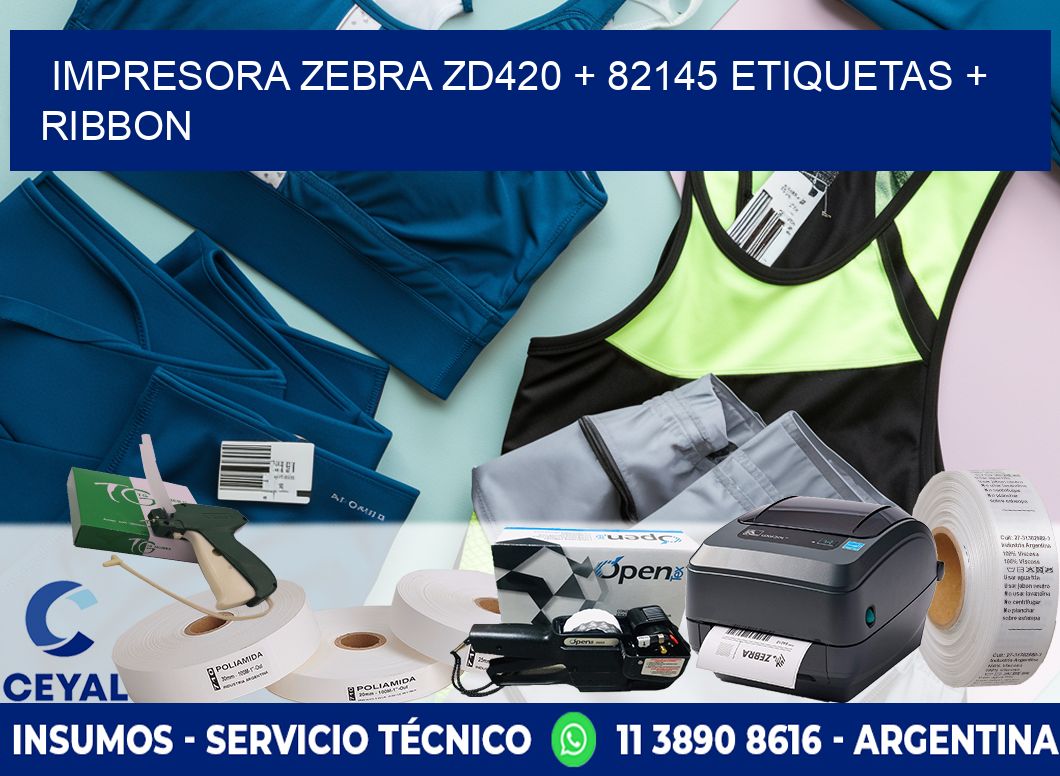 impresora zebra zd420 + 82145 etiquetas + ribbon