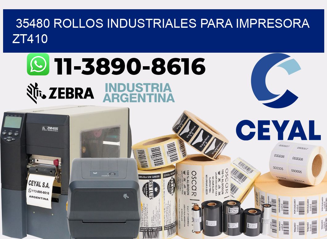 35480 rollos industriales para impresora zt410