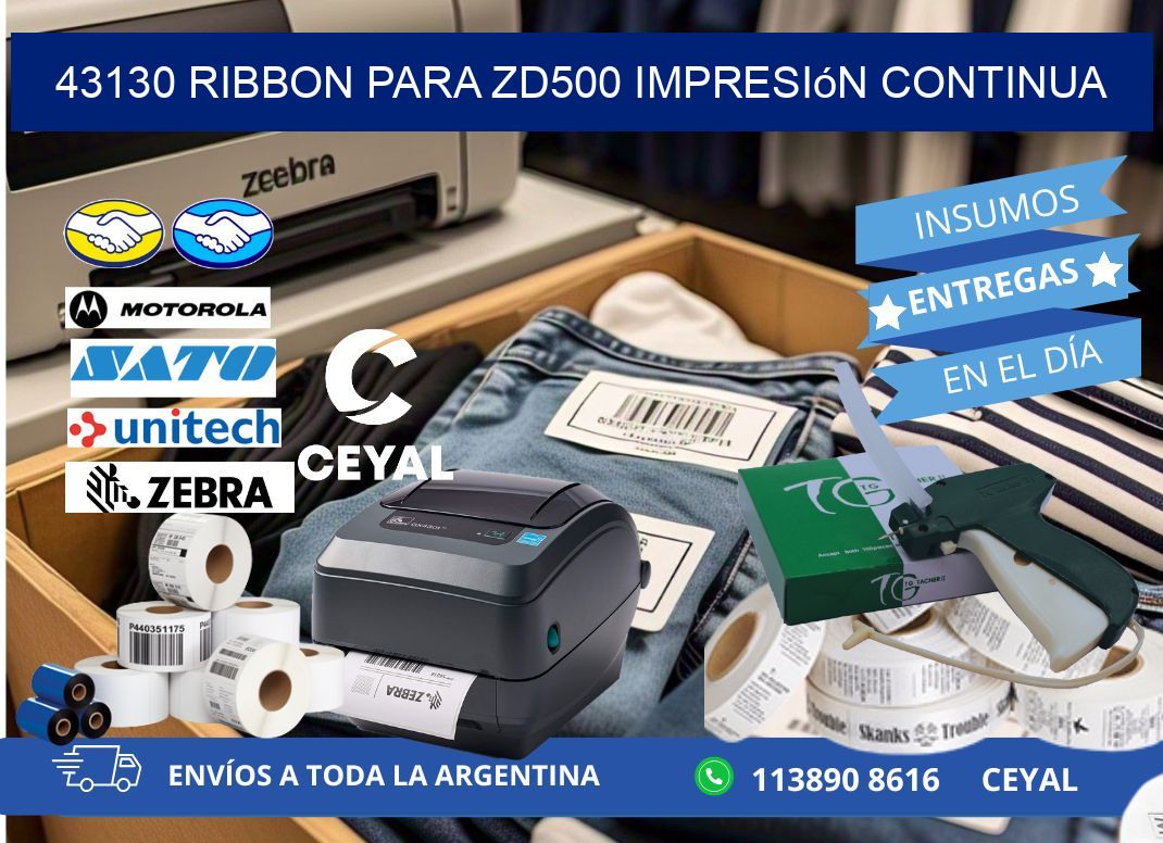 43130 ribbon para zd500 impresión continua
