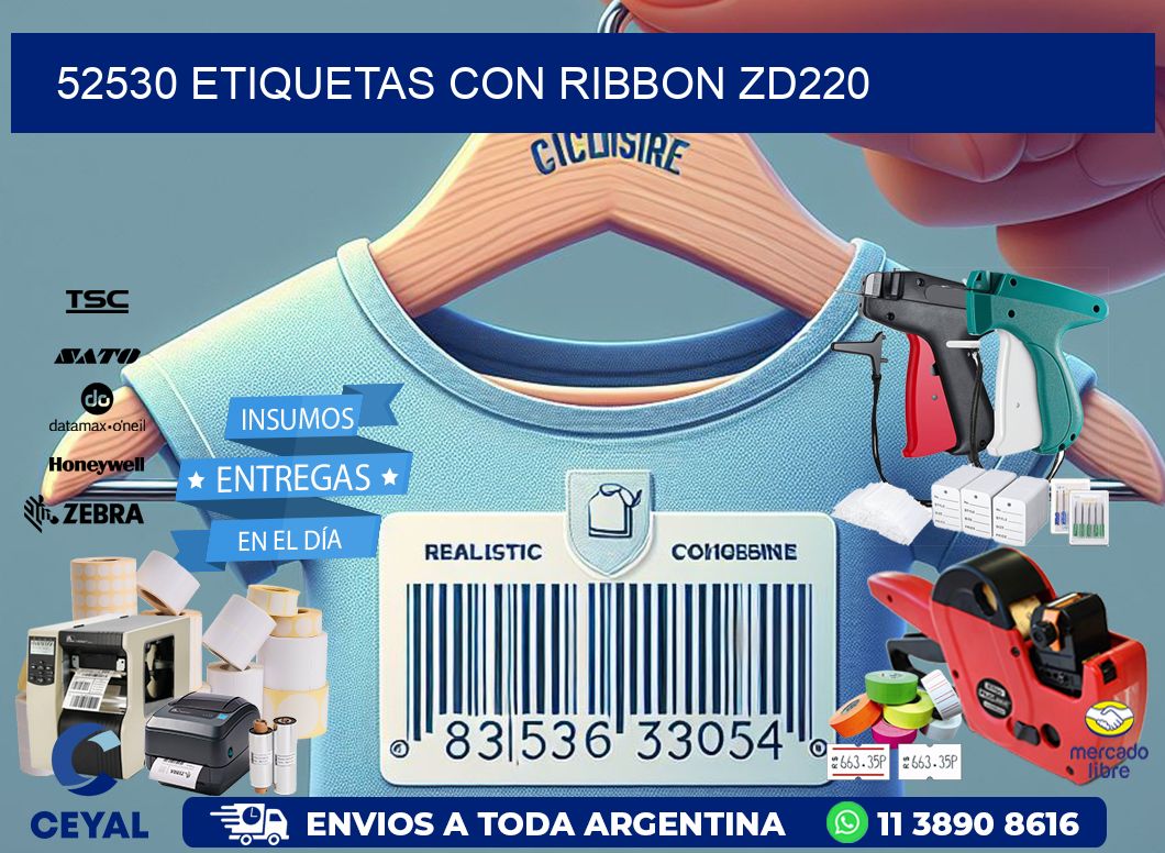 52530 etiquetas con ribbon zd220