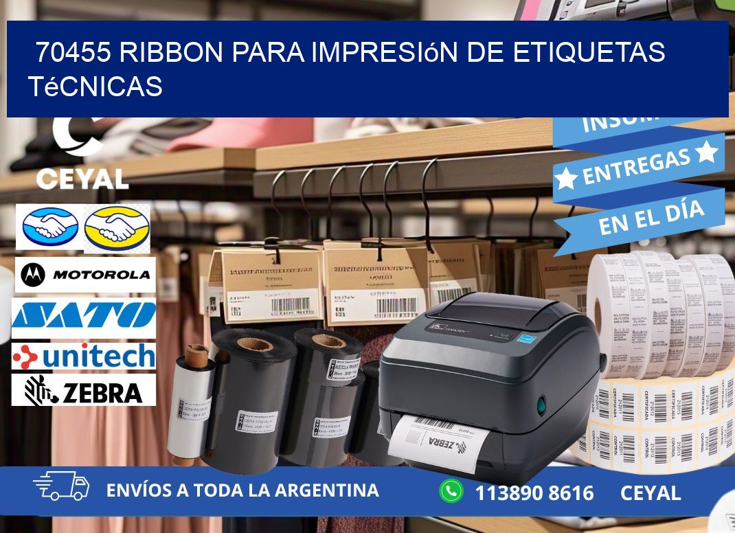 70455 ribbon para impresión de etiquetas técnicas