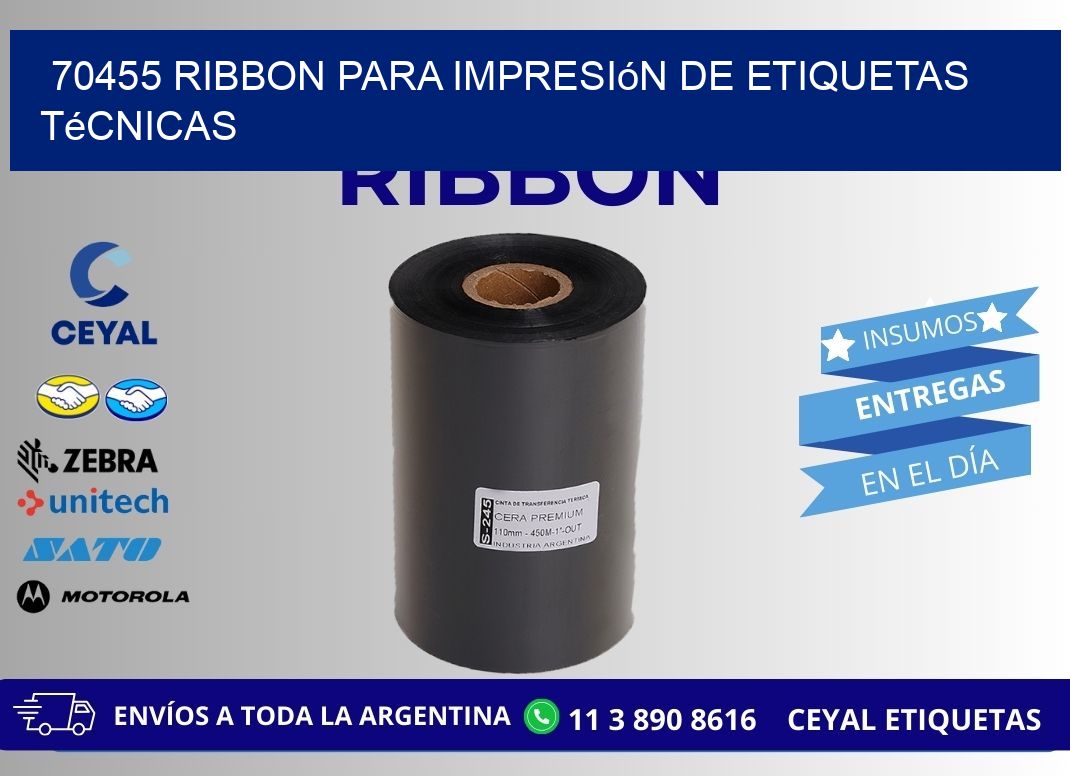 70455 ribbon para impresión de etiquetas técnicas