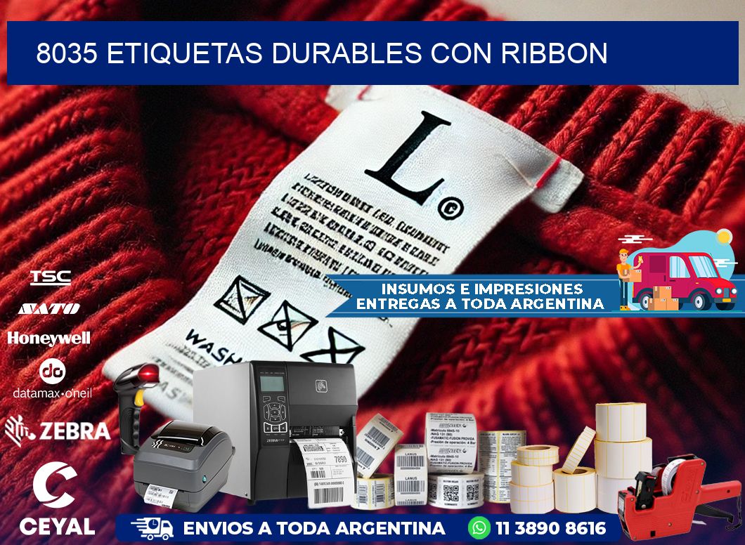 8035 etiquetas durables con ribbon